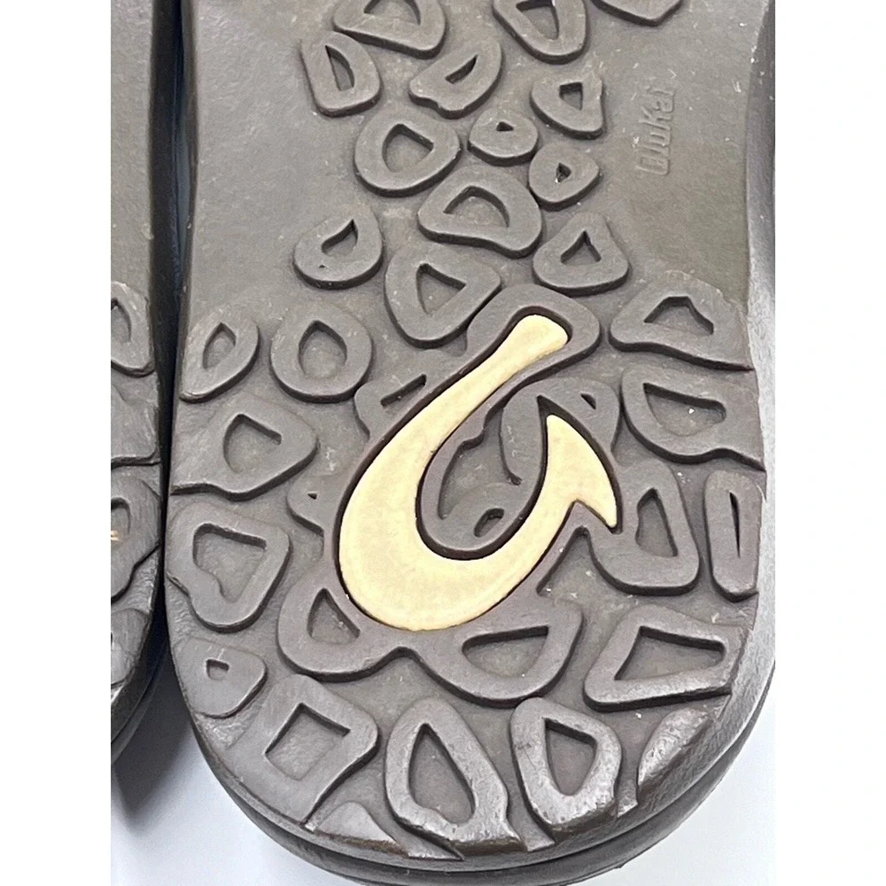 OLUKAI Mens Shoes OHANA Brown Flip Flops Sandals Thongs Size 14‎ Slip On